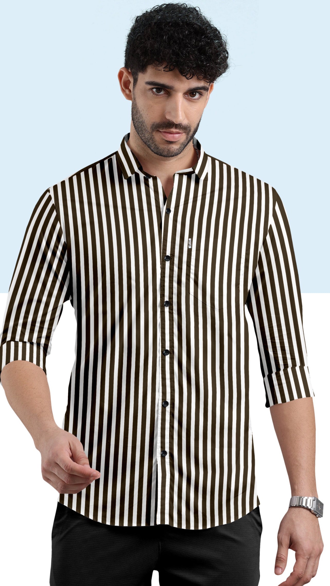 Brown Striped Shirt