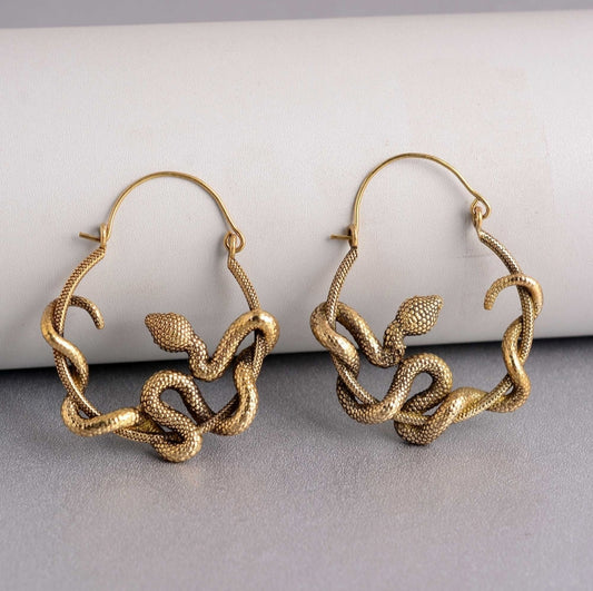 Gold Snake Earring