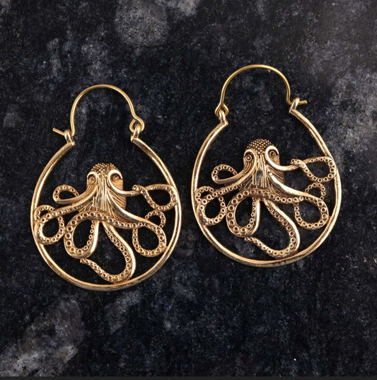 Brass Octopus earring